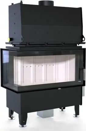 Каминная топка Defro Home RIVA ME BL SHORT угловая, с водяным контуром