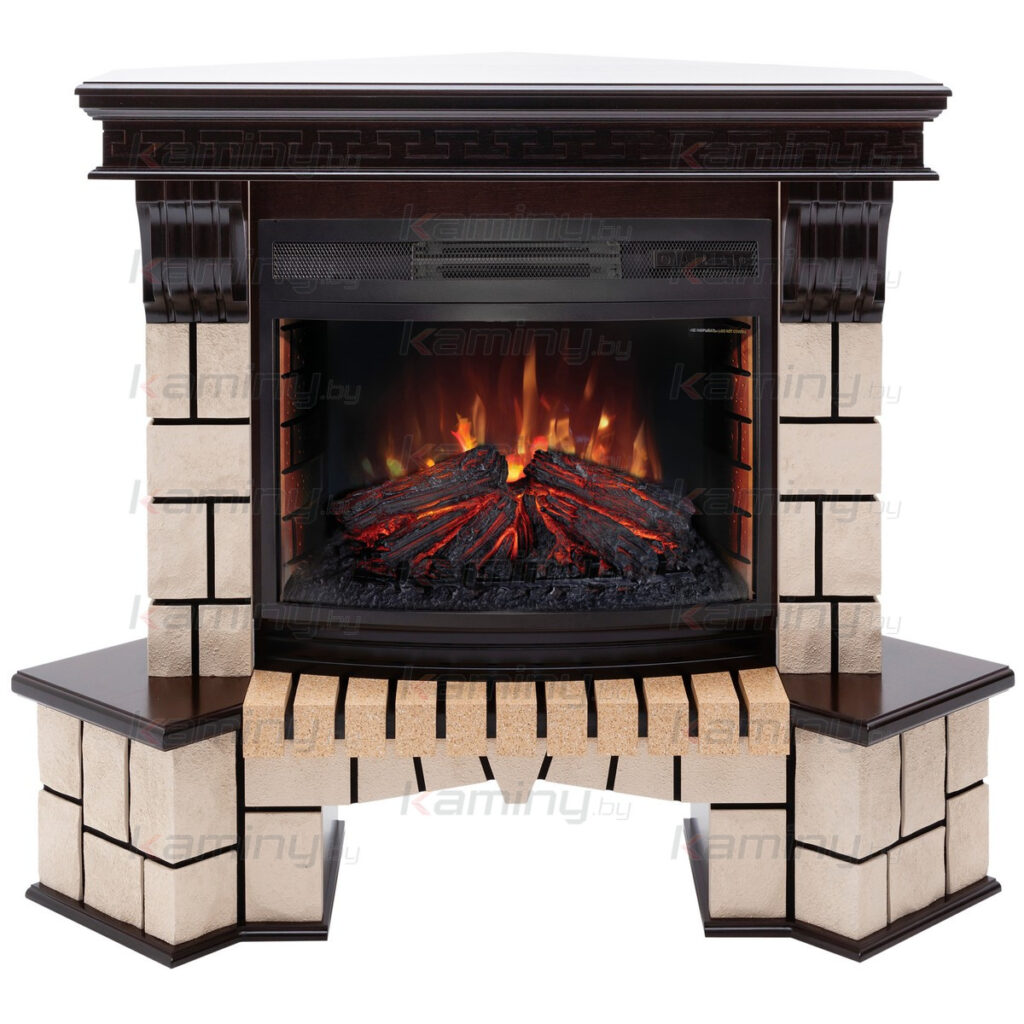 Электрокамин RealFlame Stone Coner 25/25,5 AO с очагом Firefield 25